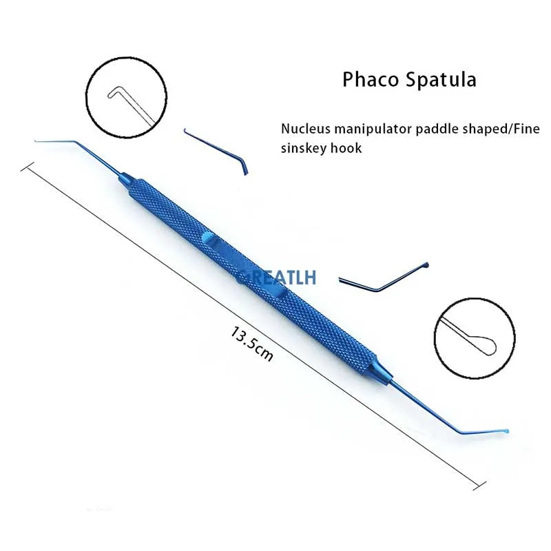Precision Mini Hook 13.5 cm Intralase Flap Spatulas Y Pusher Phaco Spatula Blunt Phaco Chopper Paddle a sharp Point Hook Micro