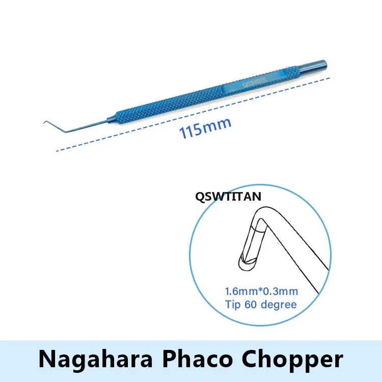 Titanium Phaco Chopper hook  Right/left hand Double Eyelid tool Pet Ophthalmic hook surgical Instrument  1pcs