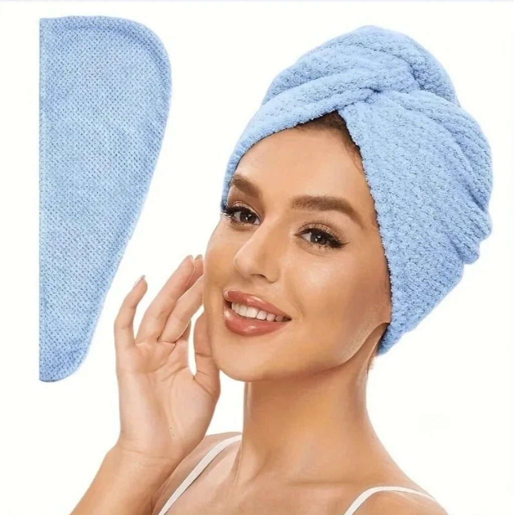 1pcs Pink dry hair towel hair towel Textured dry hair cap absorbent hair towel wrap