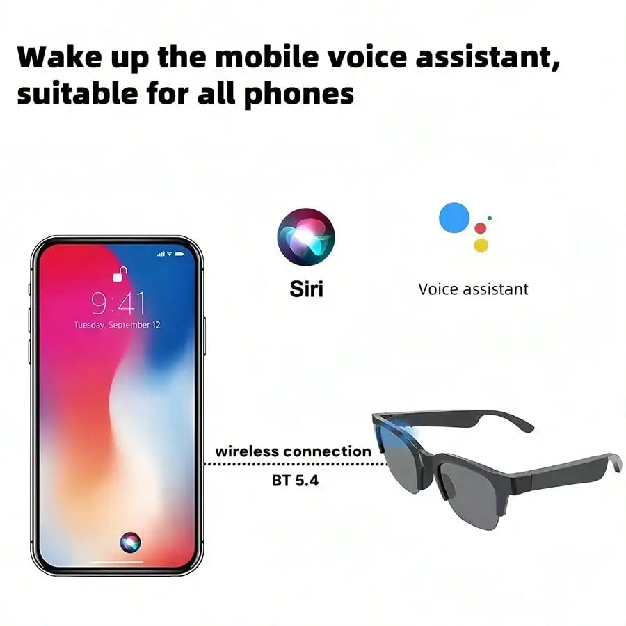 Ankriyul Smart Glasses with Wireless Earbuds | Music, Calls & Stereo Sound | Driving & Sports