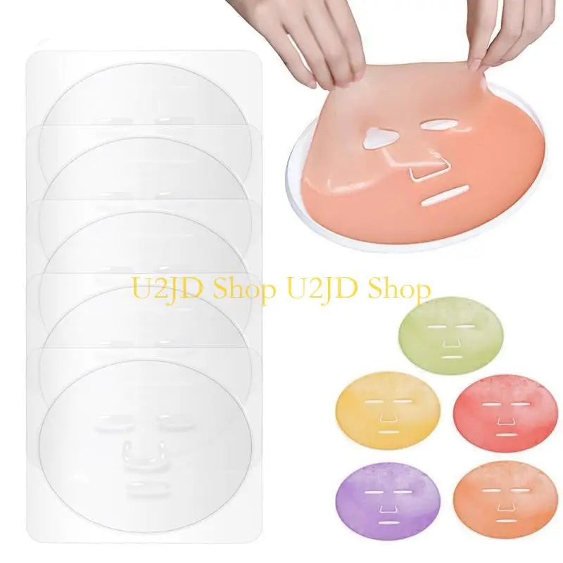 U2JD 5Pcs DIY for Facial Mask Mold Tray Plate Transparent PVC Fruit Vegetable Seaweed Mud Skin Care