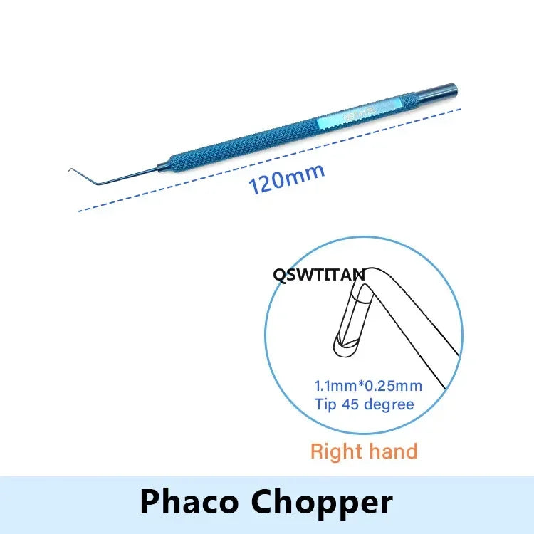 Titanium Phaco Chopper hook  Right/left hand Double Eyelid tool Pet Ophthalmic hook surgical Instrument  1pcs