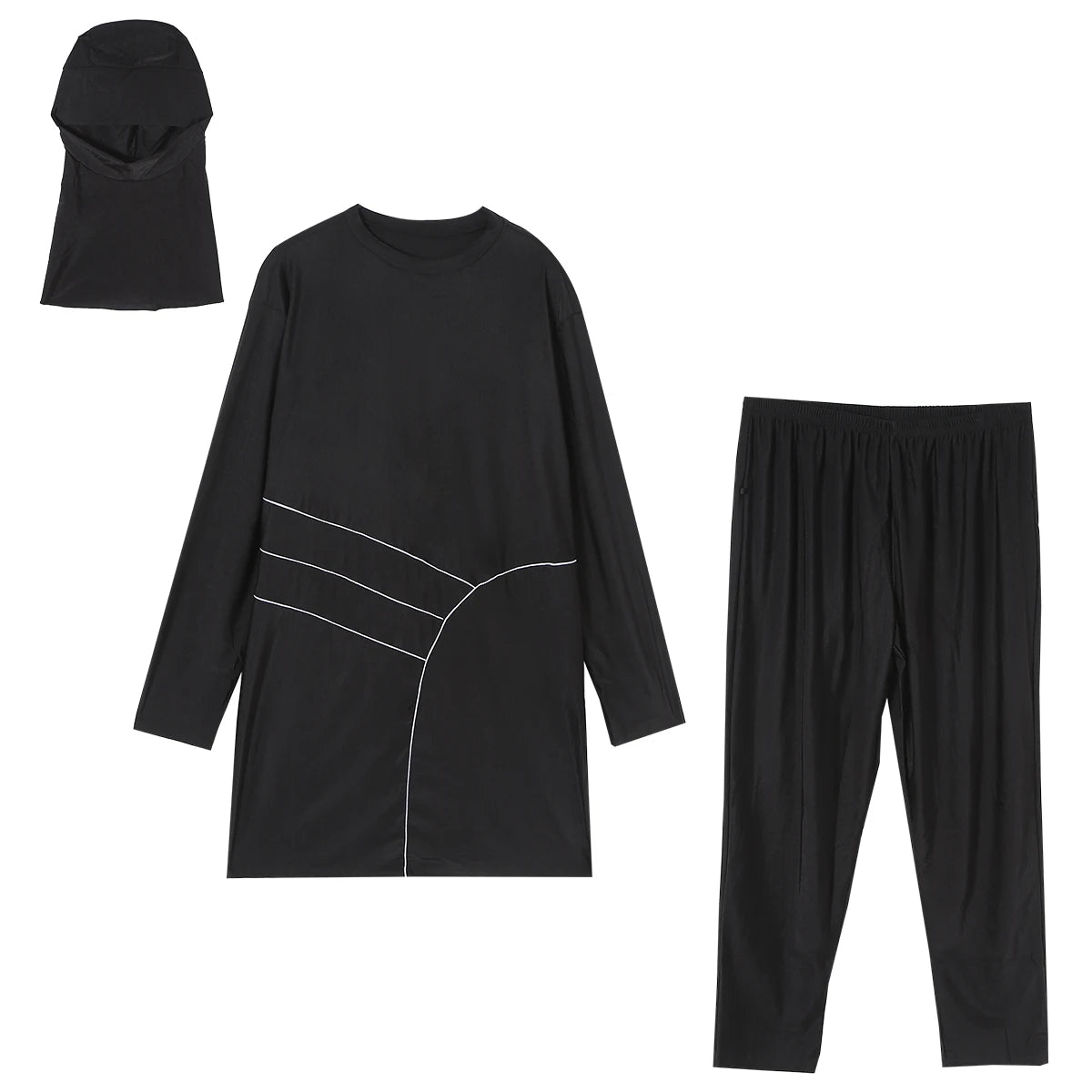 Muslim Women's Modest 3-Piece Burkini Swimwear Set | Full Coverage Long Sleeve | Plus Size