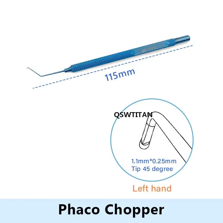 Titanium Phaco Chopper hook  Right/left hand Double Eyelid tool Pet Ophthalmic hook surgical Instrument  1pcs