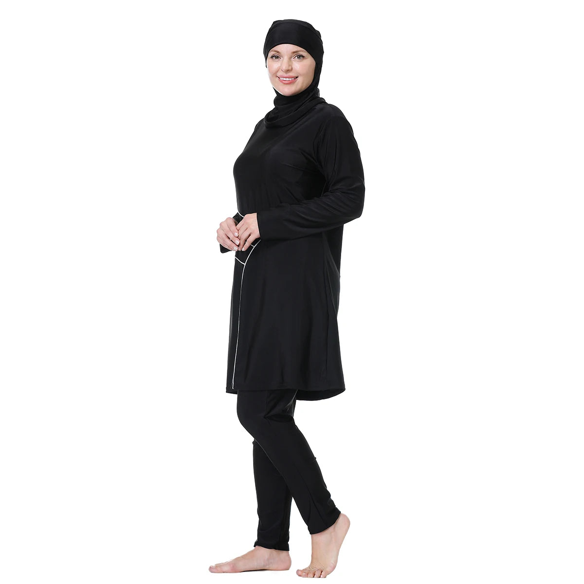 Muslim Women's Modest 3-Piece Burkini Swimwear Set | Full Coverage Long Sleeve | Plus Size