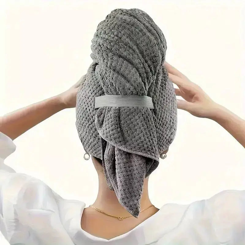 1pcs Pink dry hair towel hair towel Textured dry hair cap absorbent hair towel wrap